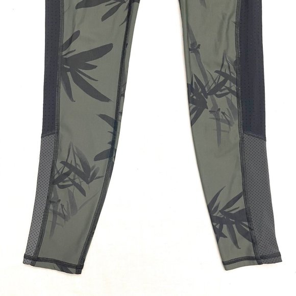 Sweaty Betty Gravity Run Bamboo Leaf Print Green/Black Leggings Size XS - Picture 6 of 8